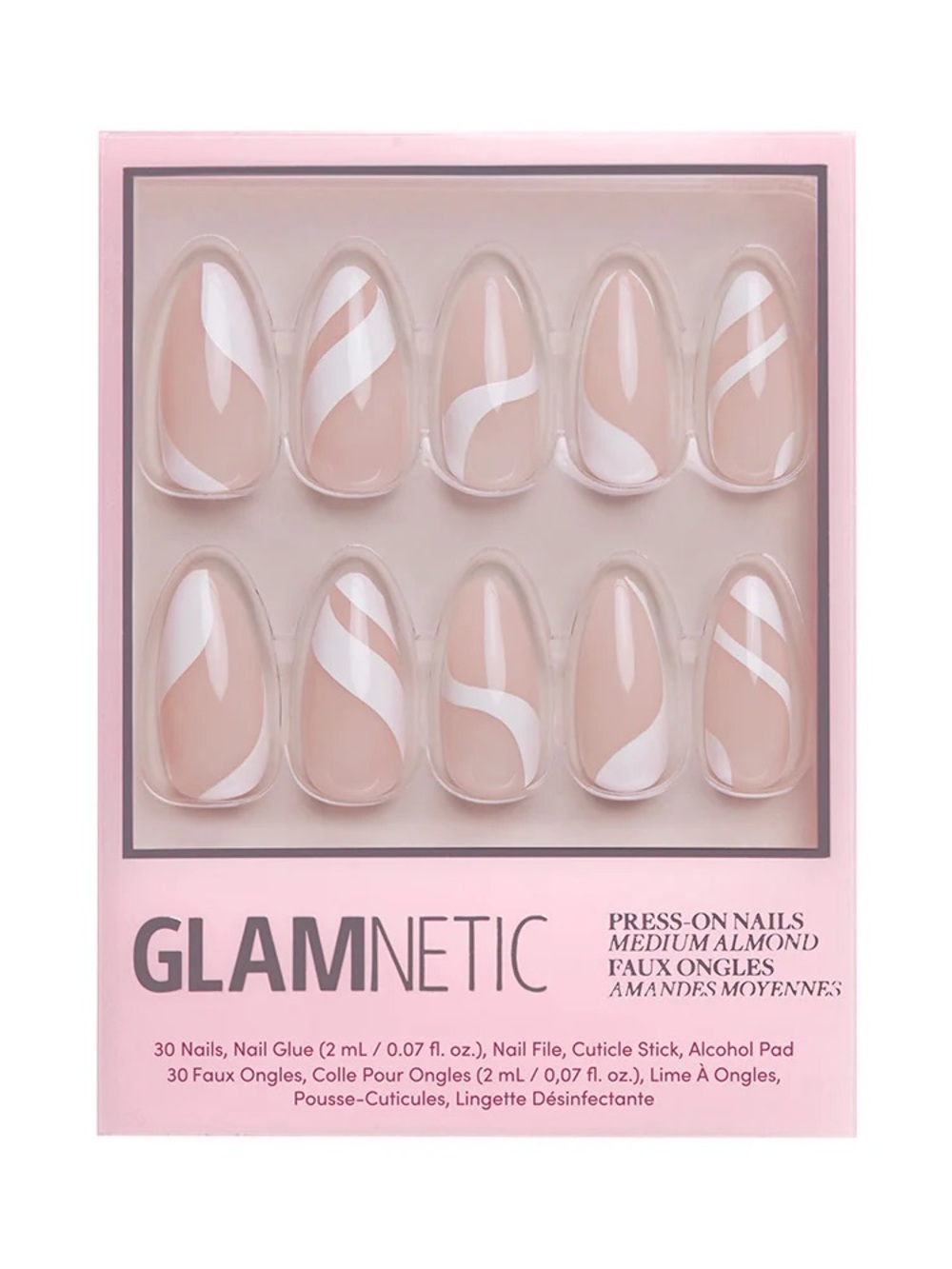 2 for $24 - Glamnetic Press On Nails - Marshmallow Swirl